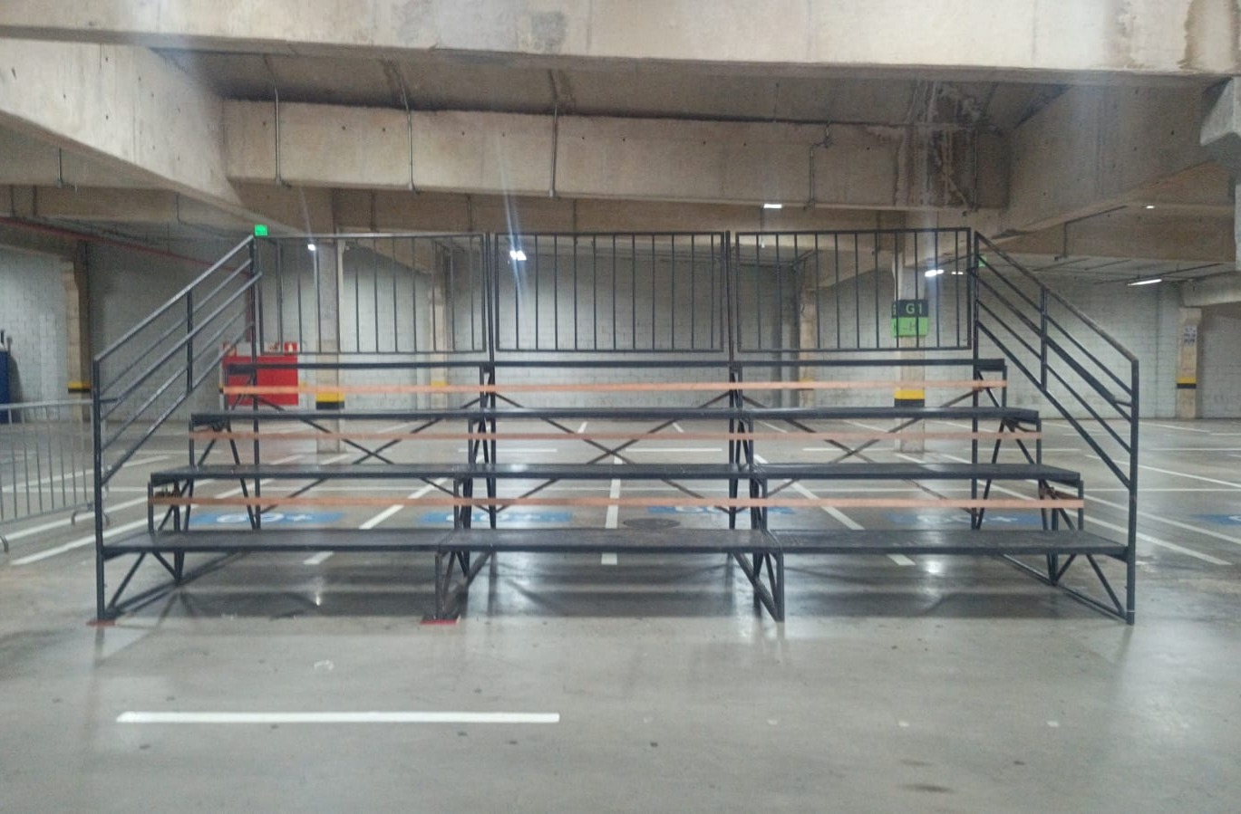 Arquibancada para visibilidade do público